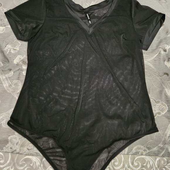 torrid Tops - Torrid Black Mesh Bodysuit